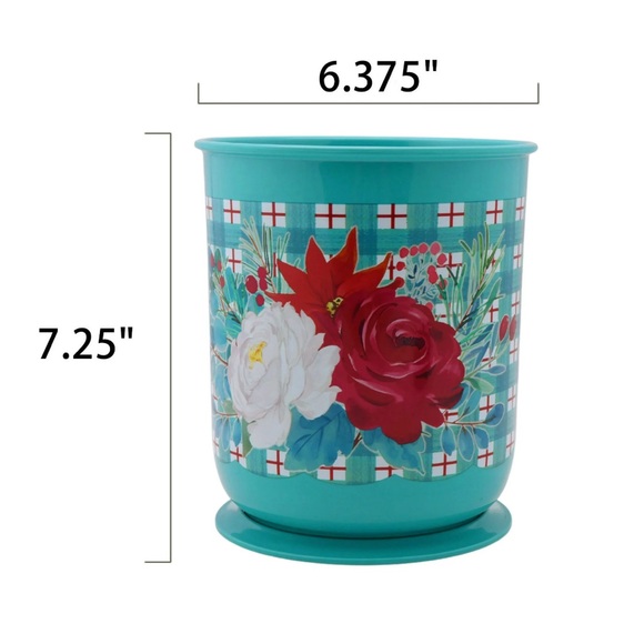 The Pioneer Woman Silicone & Wood Cooking Utensils& Crock Set Wishful Winter NEW - Picture 7 of 13